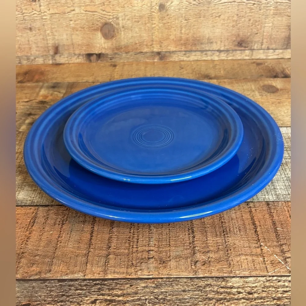 Fiestaware USA Fiesta Classic Dinner 10.25” & Salad Plate 7.26” Lapis Blue NWOT